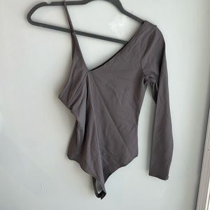 Abercrombie & Fitch Gray Asymmetrical Bodysuit
